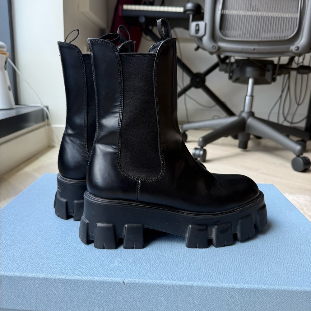 Prada Monolith Lug Sole Boot (37)